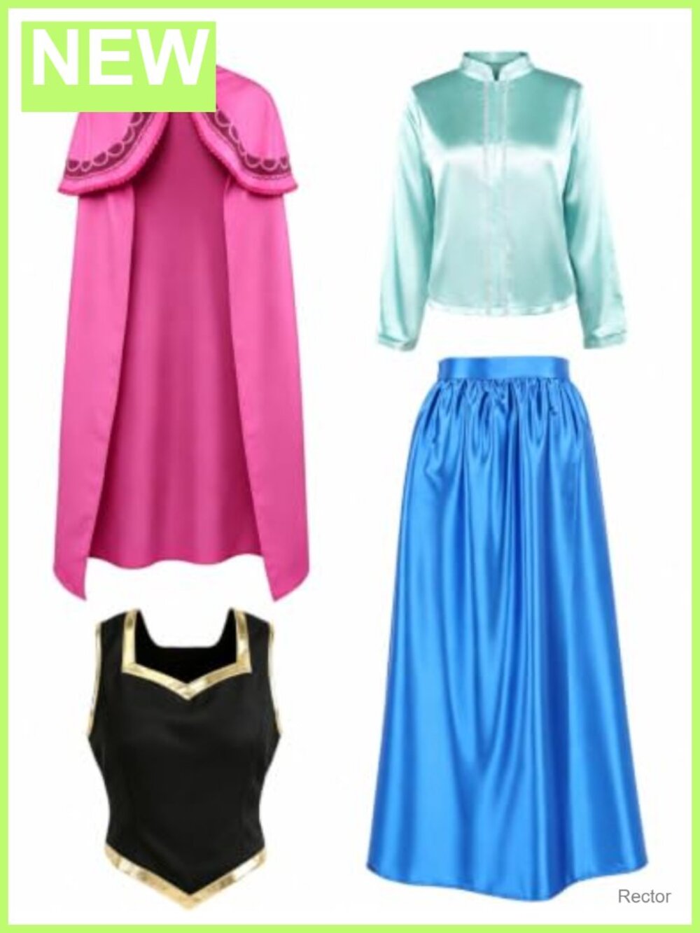 Women's Halloween Costume Set Blouse Skirt Cape Deluxe Dress Cosplay